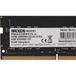 Память DDR4 4GB 3200MHz AMD R944G3206S1S-U R9 RTL PC4-25600 CL22 SO-DIMM 260-pin 1.2В Ret