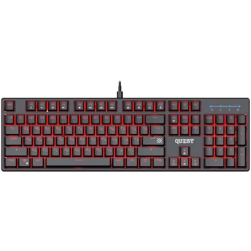 Клавиатура Defender Gk-596 механическая черный USB for gamer LED (45596) кабель 1.5м