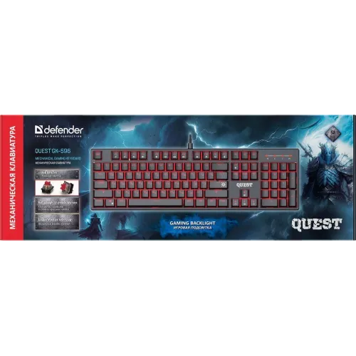 Клавиатура Defender Gk-596 механическая черный USB for gamer LED (45596) кабель 1.5м