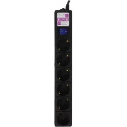 Сетевой фильтр Powercube SPG6-B-5M 5м (6 розеток) черный (коробка)