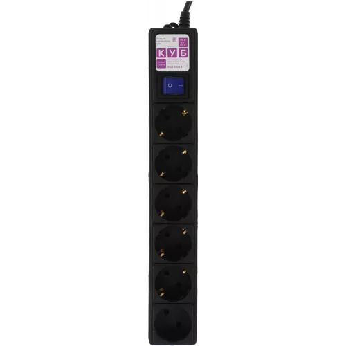 Сетевой фильтр Powercube SPG6-B-5M 5м (6 розеток) черный (коробка)