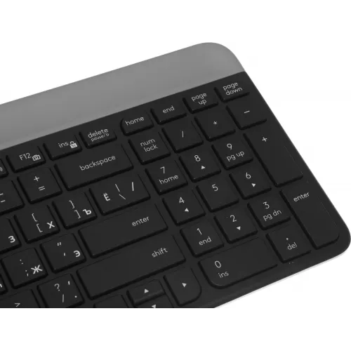 Клавиатура + мышь Logitech MK470 клав:графитовый/светло-серый мышь:графитовый USB беспроводная slim (920-009180)