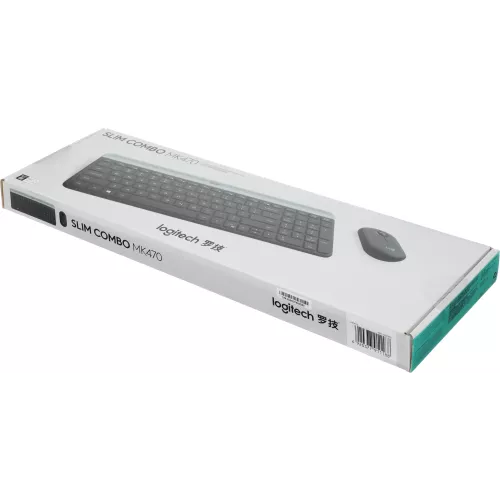 Клавиатура + мышь Logitech MK470 клав:графитовый/светло-серый мышь:графитовый USB беспроводная slim (920-009180)