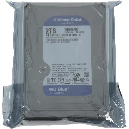 Жесткий диск WD SATA-III 2TB WD20EARZ Desktop Blue (5400rpm) 64Mb 3.5"