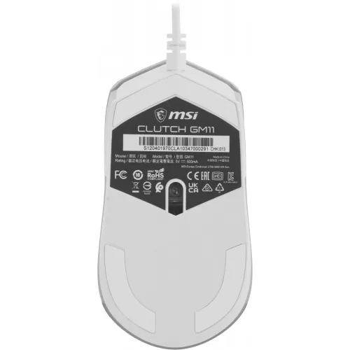 Мышь MSI Clutch GM11 белый оптическая 5000dpi USB 5but (S12-0401970-CLA)
