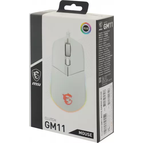 Мышь MSI Clutch GM11 белый оптическая 5000dpi USB 5but (S12-0401970-CLA)