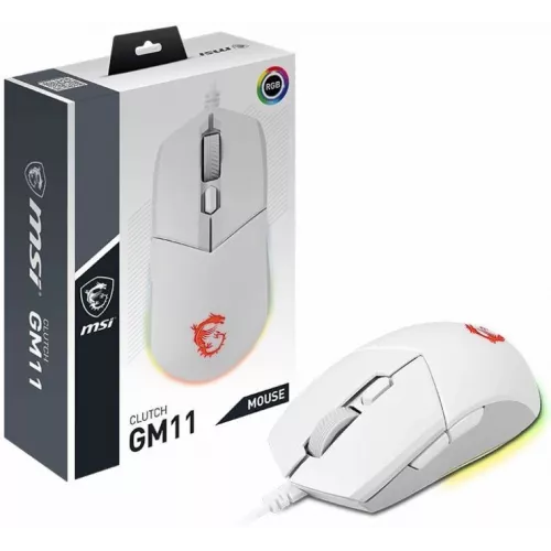 Мышь MSI Clutch GM11 белый оптическая 5000dpi USB 5but (S12-0401970-CLA)