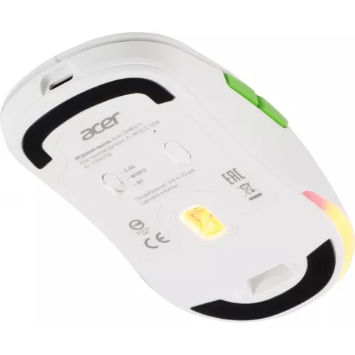 Мышь Acer OMR311 белый оптическая 2400dpi беспров. BT/Radio USB 7but (ZL.MCECC.034)