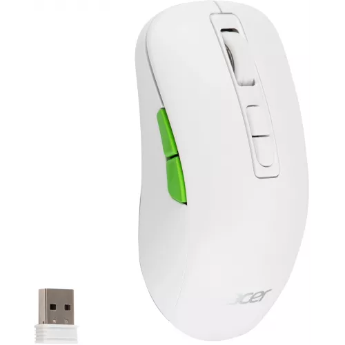 Мышь Acer OMR311 белый оптическая 2400dpi беспров. BT/Radio USB 7but (ZL.MCECC.034)