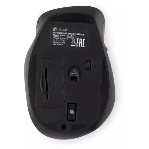 Мышь Оклик 504MW черный/серый оптическая 1600dpi silent беспров. USB 6but (2004736)