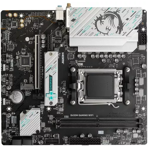 Материнская плата MSI B650M GAMING WIFI Socket AM5 AMD B650 2xDDR5 mATX AC`97 8ch(7.1) 2.5Gg RAID+VGA+HDMI+DP