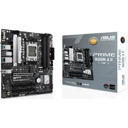 Материнская плата Asus PRIME B650M-A II-CSM Socket AM5 AMD B650 4xDDR5 mATX AC`97 8ch(7.1) 2.5Gg RAID+VGA+HDMI+DP