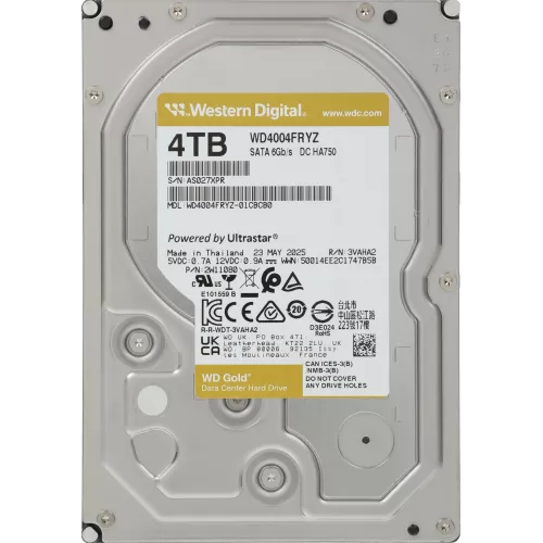 Жесткий диск WD SATA-III 4TB WD4004FRYZ Server Gold 512E (7200rpm) 256Mb 3.5"