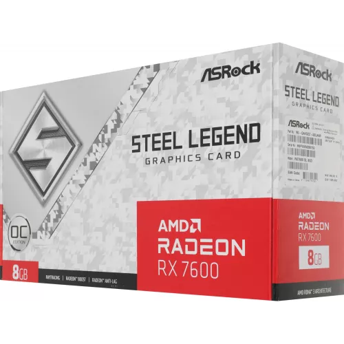 Видеокарта Asrock PCI-E 4.0 RX7600 SL 8GO AMD Radeon RX 7600 8Gb 128bit GDDR6 2320/18000 HDMIx1 DPx3 HDCP Ret