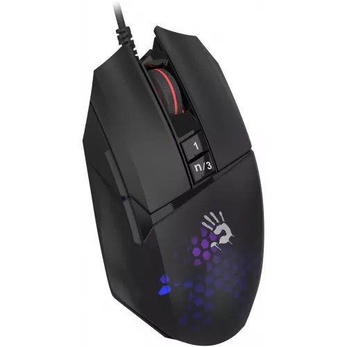 Мышь A4Tech Bloody W65 Max Mini черный оптическая 12000dpi USB 9but (W65 MAX MINI HONEYCOMB)