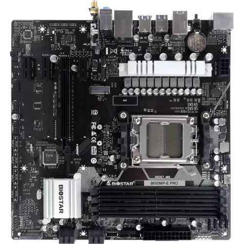 Материнская плата Biostar B650MP-E Pro Socket AM5 AMD B650 4xDDR5 mATX AC`97 8ch(7.1) 2.5Gg RAID+HDMI+DP