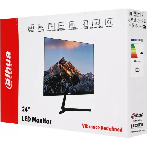 Монитор Dahua 23.8" DHI-LM24-B201S черный IPS LED 5ms 16:9 HDMI M/M матовая 1000:1 250cd 178гр/178гр 1920x1080 100Hz VGA FHD 2.82кг