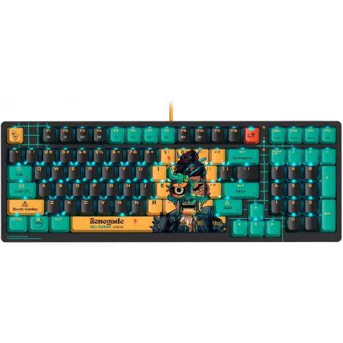 Клавиатура A4Tech AT98 Renegade черный/зеленый USB for gamer LED (AT98) кабель 1.8м