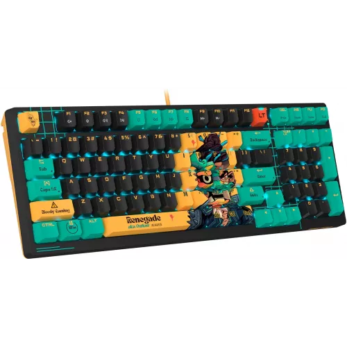 Клавиатура A4Tech AT98 Renegade черный/зеленый USB for gamer LED (AT98) кабель 1.8м