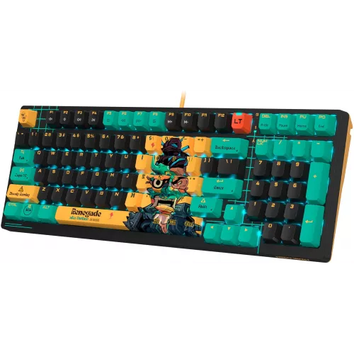 Клавиатура A4Tech AT98 Renegade черный/зеленый USB for gamer LED (AT98) кабель 1.8м