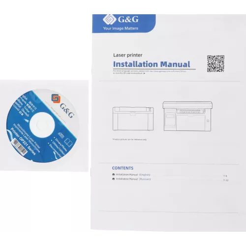 Принтер лазерный G&G P2022 A4 белый (в комплекте: картридж + кабель USB A(m) - USB B(m))