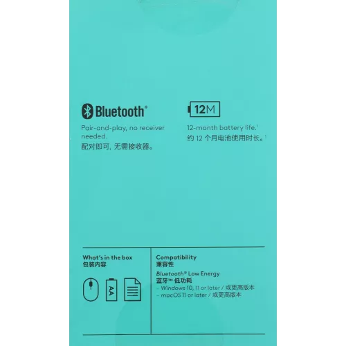 Мышь Logitech M196 розовый оптическая 1000dpi беспров. BT для ноутбука 2but (910-007317)