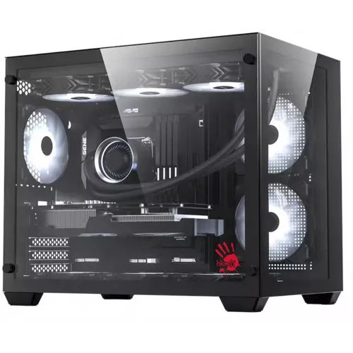 Корпус Bloody BD-CC108 черный без БП mATX 9x120mm 2xUSB3.0 audio bott PSU