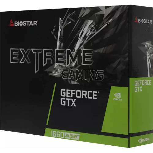 Видеокарта Biostar PCI-E 3.0 VN1666SF69 NVIDIA GeForce GTX 1660SUPER 6Gb 192bit GDDR6 1530/8000 DVIx1 HDMIx1 DPx1 HDCP Ret