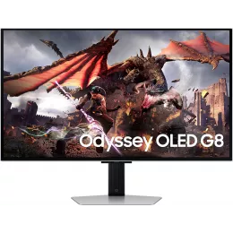 Монитор Samsung 32" Odyssey OLED G8 LS32DG800SIXCI серебристый OLED LED 16:9 HDMI M/M TV матовая HAS Piv 250cd 178гр/178гр 3840x2160 240Hz FreeSync Premium Pro DP 4K USB 8.4кг