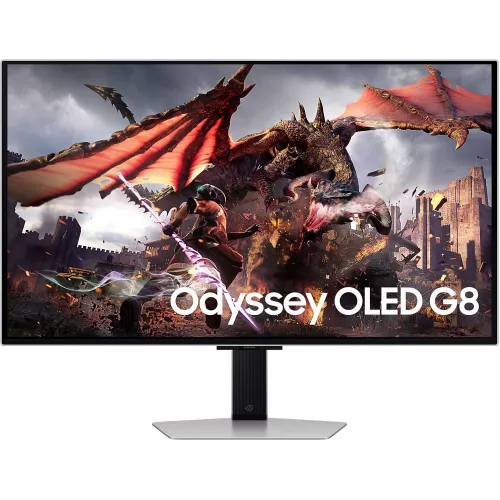 Монитор Samsung 32" Odyssey OLED G8 LS32DG800SIXCI серебристый OLED LED 16:9 HDMI M/M TV матовая HAS Piv 250cd 178гр/178гр 3840x2160 240Hz FreeSync Premium Pro DP 4K USB 8.4кг