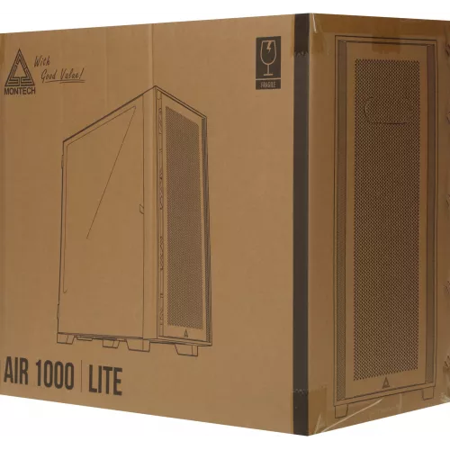 Корпус Montech Air 1000 Lite черный без БП ATX 1x120mm 3x140mm 1xUSB2.0 2xUSB3.0 audio bott PSU