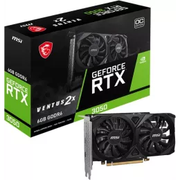 Видеокарта MSI PCI-E 4.0 RTX 3050 VENTUS 2X E 6G OC NVIDIA GeForce RTX 3050 6Gb 96bit GDDR6 1492/14000 HDMIx2 DPx1 HDCP Ret