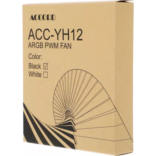 Вентилятор для корпуса Accord ACC-YH12 ARGB 120х120x25 черный 4-pin 27.5дБ (ACC-YH12 ARGB BLACK) brown box