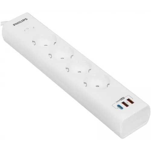 Сетевой фильтр Philips CHP8246WA/51 2м (4 розетки) белый (коробка)