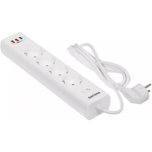 Сетевой фильтр Philips CHP8246WA/51 2м (4 розетки) белый (коробка)