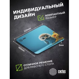 Коврик для мыши Cactus Owl blue 220x180x2мм (CS-MPC-P07XS)