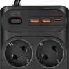 Сетевой фильтр Powercom SP-10 USB2A1СB 1.8м 1.8м (10 розеток) черный (коробка)