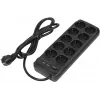 Сетевой фильтр Powercom SP-10 USB2A1СB 1.8м 1.8м (10 розеток) черный (коробка)