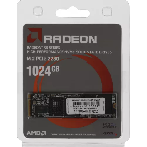 Накопитель SSD AMD PCIe 3.0 x4 1TB R3MP31024G8 Radeon M.2 2280