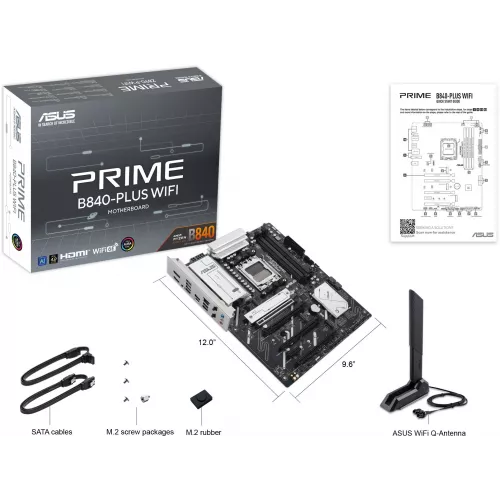 Материнская плата Asus PRIME B840-PLUS WIFI Socket AM5 AMD B840 4xDDR5 ATX AC`97 8ch(7.1) 2.5Gg RAID+HDMI+DP