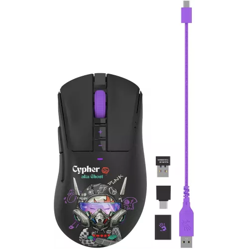Мышь A4Tech Bloody R73 Pro черный/рисунок оптическая 26000dpi беспров. USB/USB-C 7but (R73 PRO CYPHER GHOST)