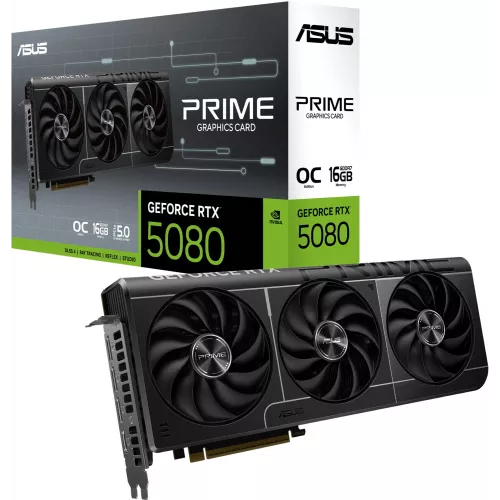 Видеокарта Asus PCI-E 5.0 PRIME-RTX5080-O16G NVIDIA GeForce RTX 5080 16Gb 256bit GDDR7 2655/30000 HDMIx1 DPx3 HDCP Ret