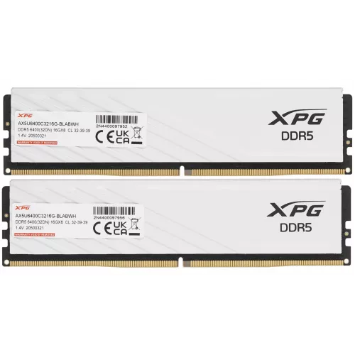 Память DDR5 2x16GB 6400MHz A-Data AX5U6400C3216G-DTLABWH XPG Lancer Blade RTL Gaming PC5-51200 CL32 DIMM ECC 288-pin 1.4В kit dual rank с радиатором Ret
