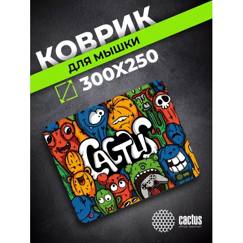 Коврик для мыши Cactus Colorful Cacti 300x250x3мм (CS-MPC-D03M)