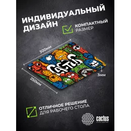 Коврик для мыши Cactus Colorful Cacti 300x250x3мм (CS-MPC-D03M)