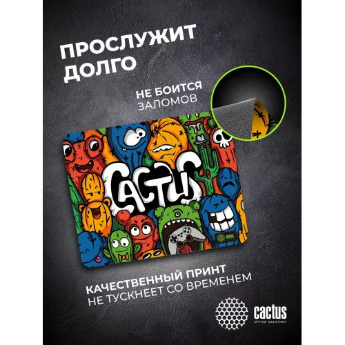 Коврик для мыши Cactus Colorful Cacti 300x250x3мм (CS-MPC-D03M)