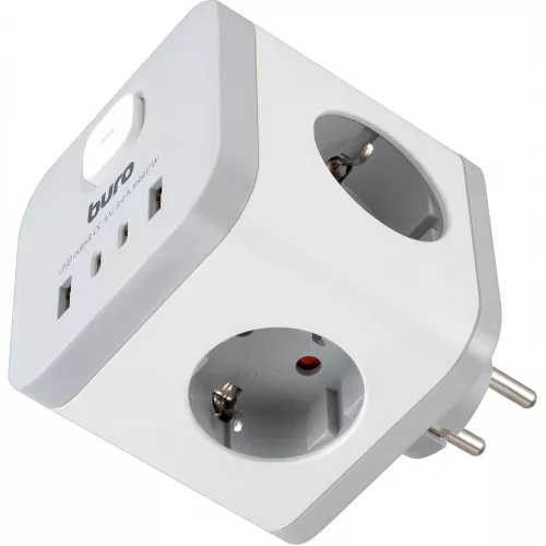 Сетевой разветвитель Buro BU-PW3UC-W (3 розетки) белый (коробка)