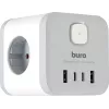 Сетевой разветвитель Buro BU-PW3UC-W (3 розетки) белый (коробка)