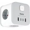 Сетевой разветвитель Buro BU-PW3UC-W (3 розетки) белый (коробка)