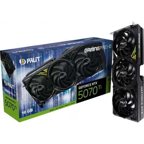Видеокарта Palit PCI-E 5.0 PA-RTX5070Ti GAMINGPRO-S NVIDIA GeForce RTX 5070TI 16Gb 256bit GDDR7 2295/28000 HDMIx1 DPx3 HDCP Ret